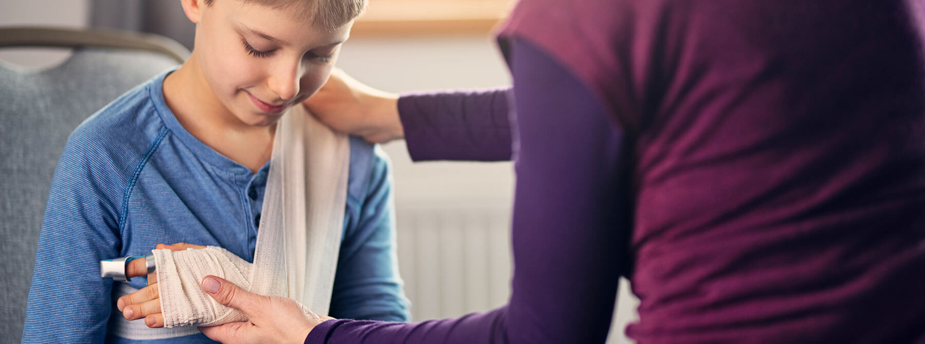 Child with hand injury